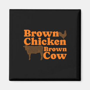 Aimant Brown poulet Vache Brown Retro Musique Bow Chicka 
