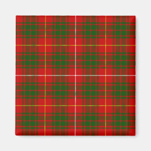 Aimant Bruce tartan rouge vert plaid