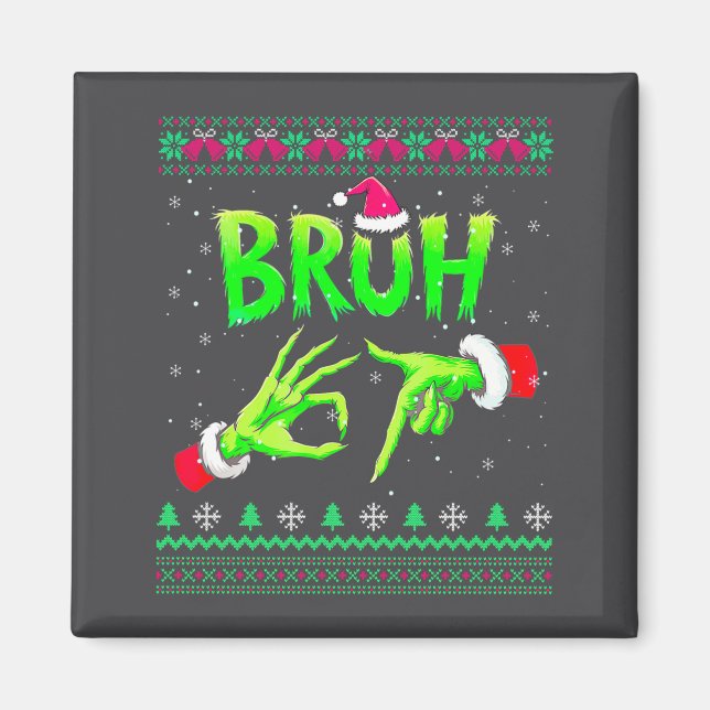 Aimant Bruh 67 Christmas Ugly Sweater Six Seven Meme 6 7  (Devant)