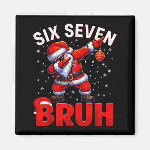 Aimant Bruh 67 Santa en dab Funny Meme Six Seven Noël
