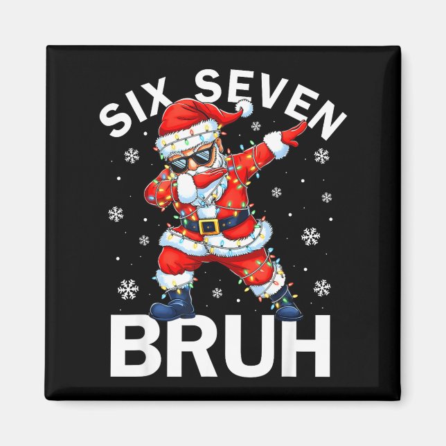 Aimant Bruh 67 Six Seven Santa Dabbing Christmas Meme Boy (Devant)