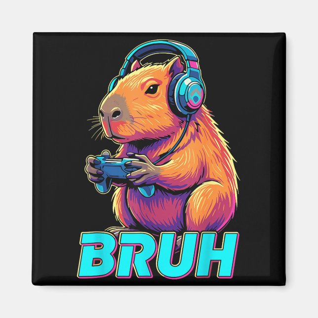 Aimant Bruh Capybara Funny Video Games Capybaras  (Devant)