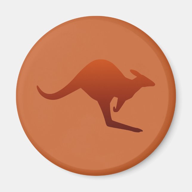 Aimant Brûlé Désert Orange Désert Gradient Kangaroo Silho (Devant)