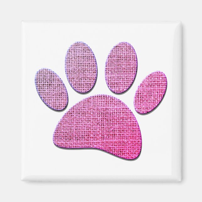 Aimant Brûlure Paw Dog Imprimer En Rose (Devant)