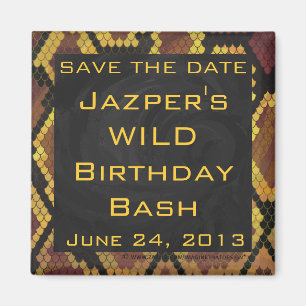 Aimant Brun de serpent de monogramme et copie d'or