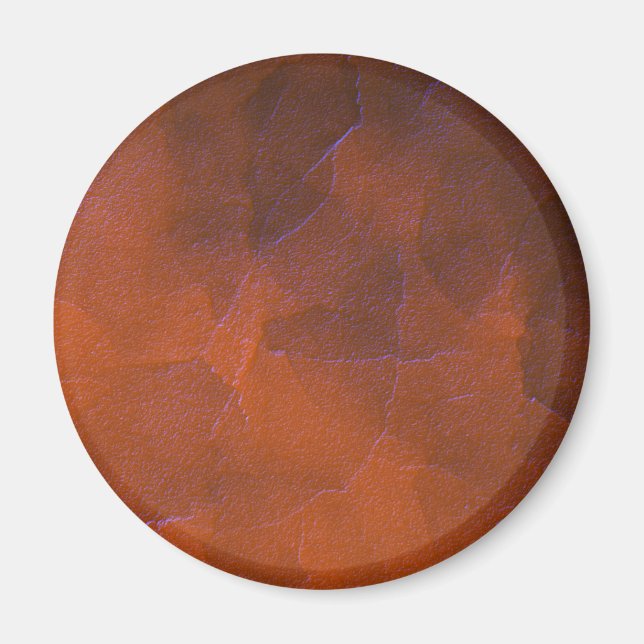 Aimant Brun Orange Rustique Reflets Bleus Art Abstrait (Devant)