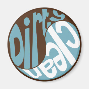 Aimant Brun propre sale/bleu d'aimant de lave-vaisselle