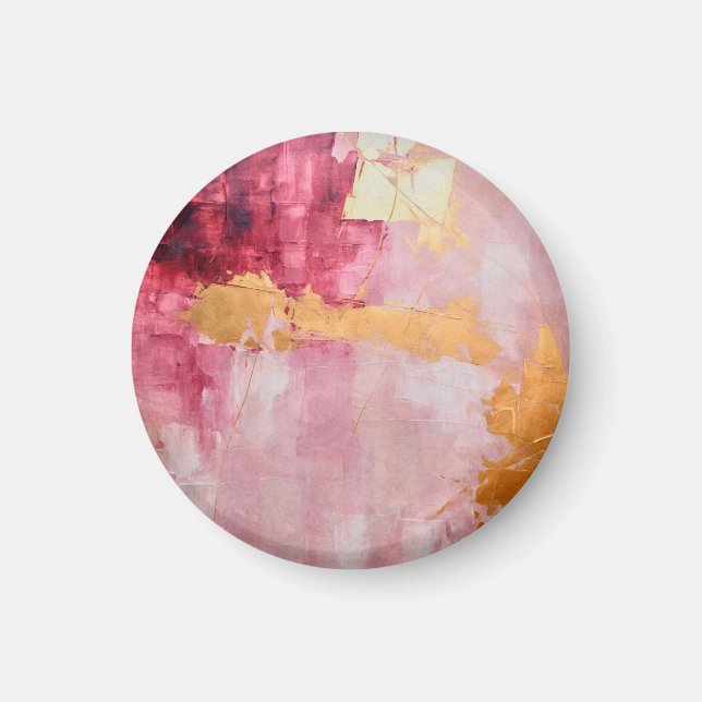 Aimant Brush artistique touche or et rose (Devant)