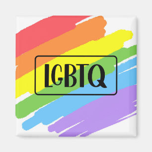 Aimant Brushstrokes LGBTQ Arc-en-ciel