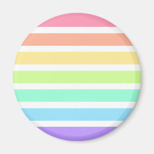Aimant Bubblegum rainbow and white stripes