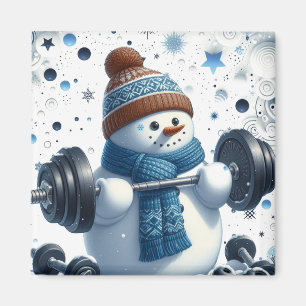 Aimant Bûcheron charmant en bonhomme de neige