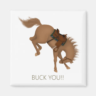 Aimant Buck You ! Drôle de cheval brun