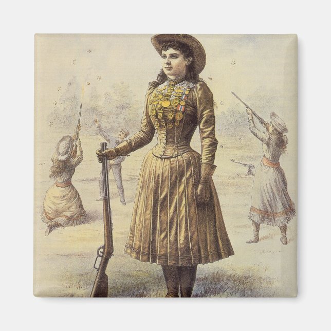 Aimant Buffalo Bill's Wild West Show avec Annie Oakley (Devant)