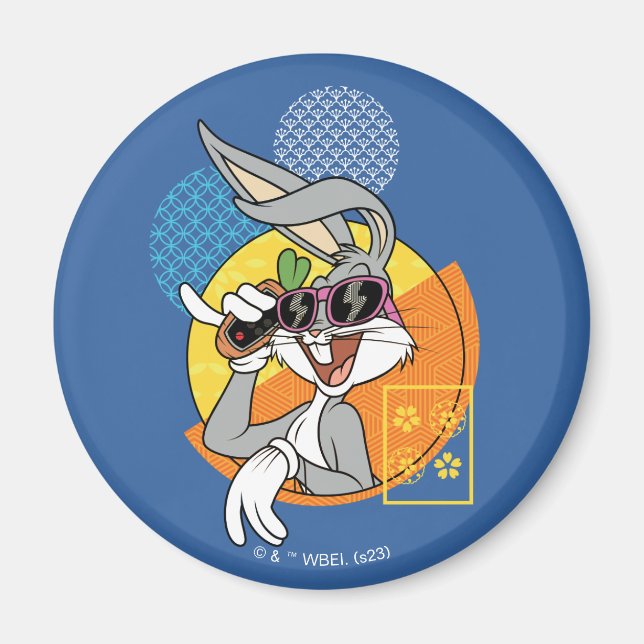 Aimant BUGS BUNNY™ - Graphique de vacances à Singapour (Devant)