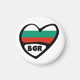 Aimant Bulgarie Code Pays Coeur Drapeau, BGR