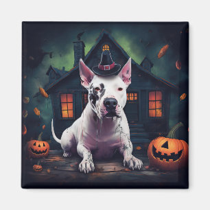 Aimant Bull Terrier Citrouilles Halloween Épouvantable