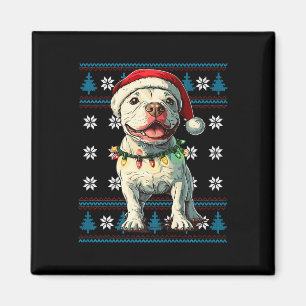 Aimant Bull Terrier Père Noël Xmas Tree Luminaires mauvai