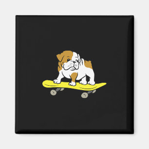 Aimant Bulldog Skateboard Chien Patineur Bulldog