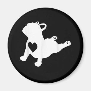 Aimant Bulldog Yoga Pose Love Heart Workout
