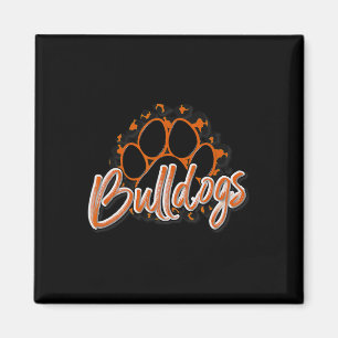 Aimant Bulldogs Orange Black Cheetah School Sports Fan Te