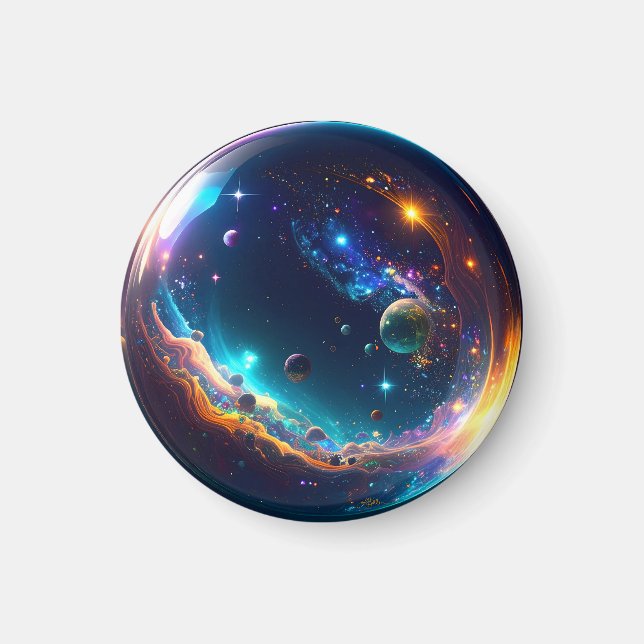 Aimant Bulle cosmique Galaxie Imaginaire Art (Devant)
