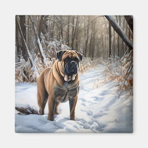 Aimant Bullmastiff Laisser neiger Noël