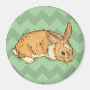 Aimant Bunny Sage Chevron Duo