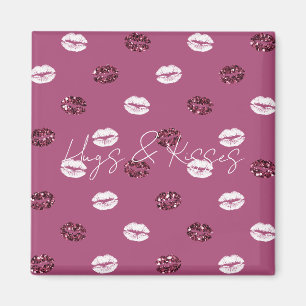 Aimant Burgundy rose Parties scintillant rouge blanc Bais