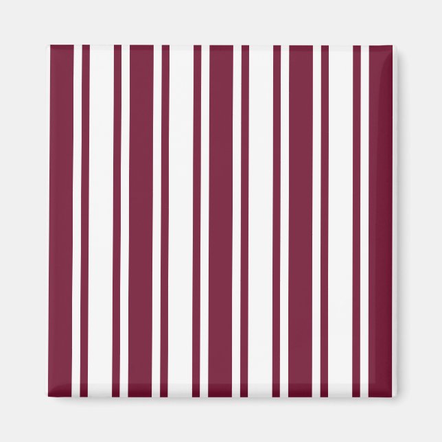 Aimant Burgundy rouge et blanc bonbons rayures (Devant)