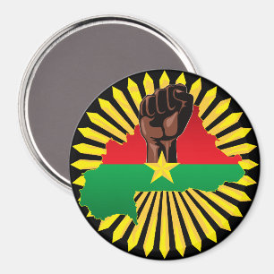Aimant Burkina Faso Carte, drapeau et première révolution