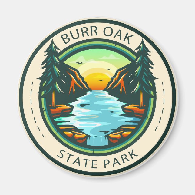 Aimant Burr Oak State Park Badge Ohio (Devant)