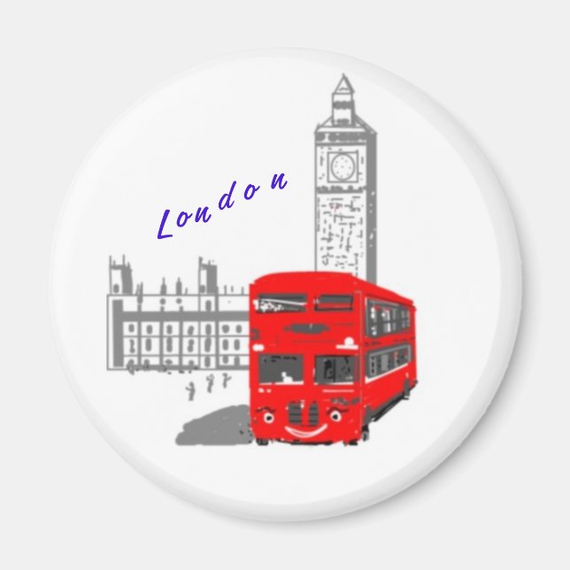 Aimant Bus londonien souriant (Devant)