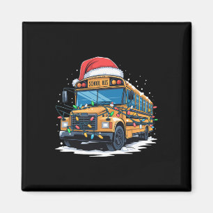 Aimant Bus scolaire Noël Arbre mignonne Santa Hat Lights 