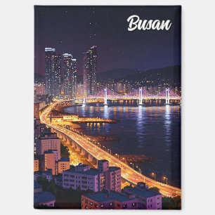 Aimant Busan Skyline nuit Voyage