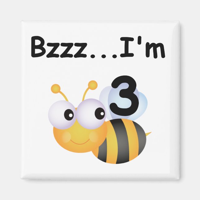 Aimant Buzz Bumblebee 3e Anniversaire T-shirts et cadeaux (Devant)