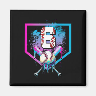 Aimant Bysebyll Drip 6th Birthday Home Plate Boys Youth 6
