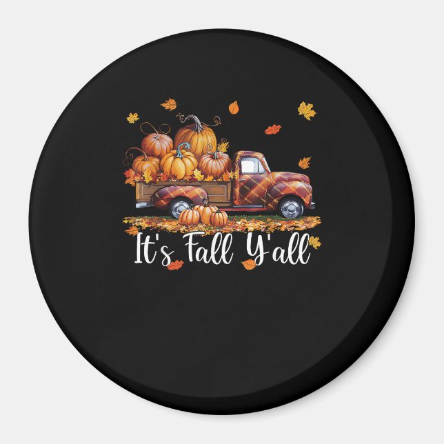 Aimant C’est automne Y’all Citrouille arbre d’automne Hel (Devant)