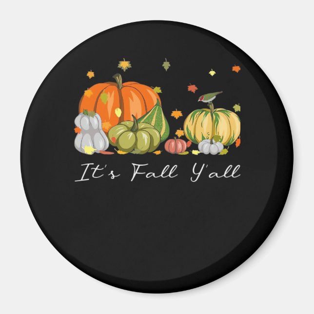 Aimant C’est automne Y’all Halloween Citrouille L’automne (Devant)