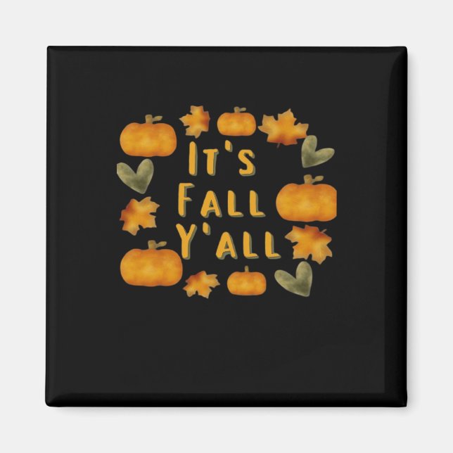Aimant C’est l’automne Y’all Design Citrouille Art créati (Devant)