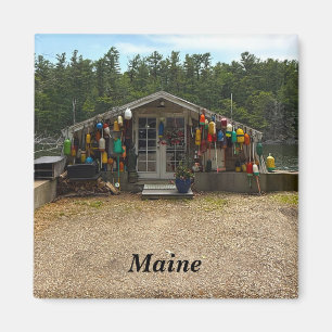 Aimant Cabane en bois rustique dans le Maine rural