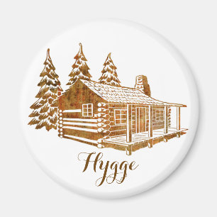 Aimant Cabine de rondin confortable - Hygge ou votre