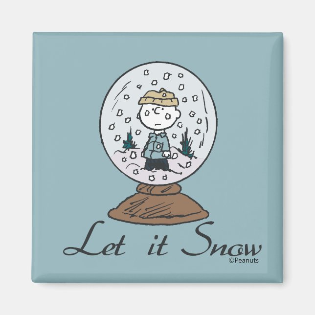 Aimant cacahuètes | Charlie Brown Snow Globe (Devant)