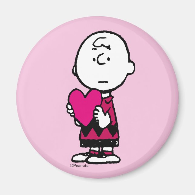 Aimant cacahuètes | Saint Valentin | Heart Charlie Brown (Devant)