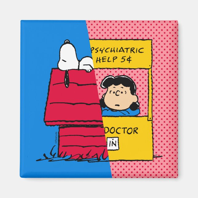Aimant cacahuètes | Snoopy & Lucy Half & Half (Devant)