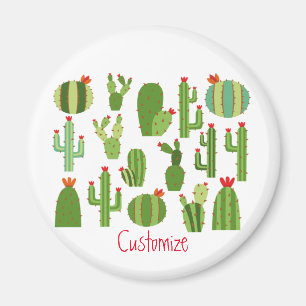 Aimant Cactus à fleurs rouges agrafés Plantes Thunder_Cov