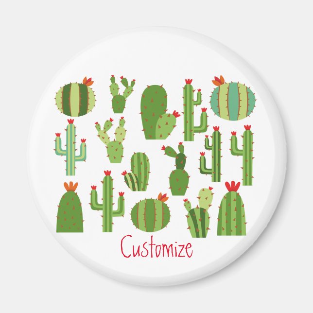 Aimant Cactus à fleurs rouges agrafés Plantes Thunder_Cov (Devant)