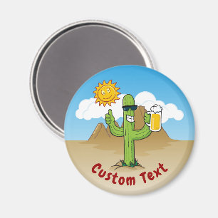 Aimant Cactus avec bière