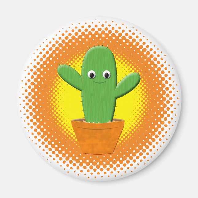 Aimant Cactus Cartoon Cute (Devant)