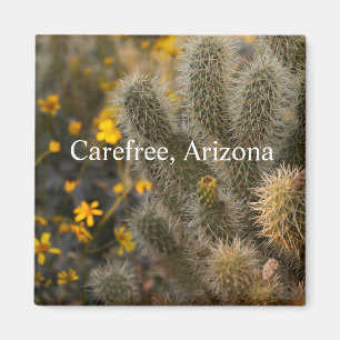 Aimant Cactus et fleurs sauvages insouciants, Arizona