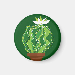 Aimant Cactus vert : motif abstrait naturel.